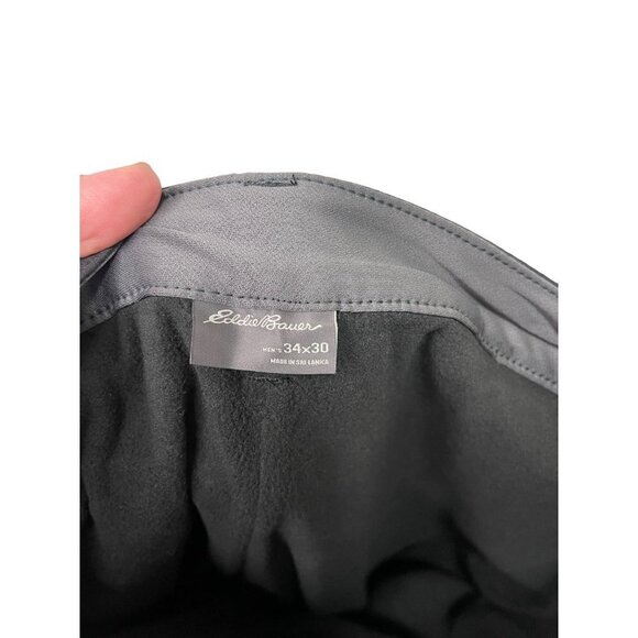 Eddie Bauer Men’s Fleece Lined Black 2-Way Stretch Tech Pant Sz 34x30 - Picture 7 of 11